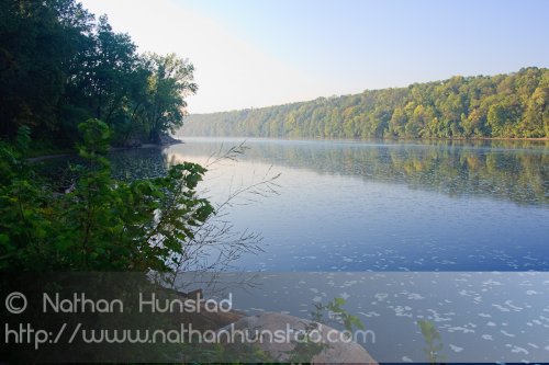 The Mississippi River near the waterline.